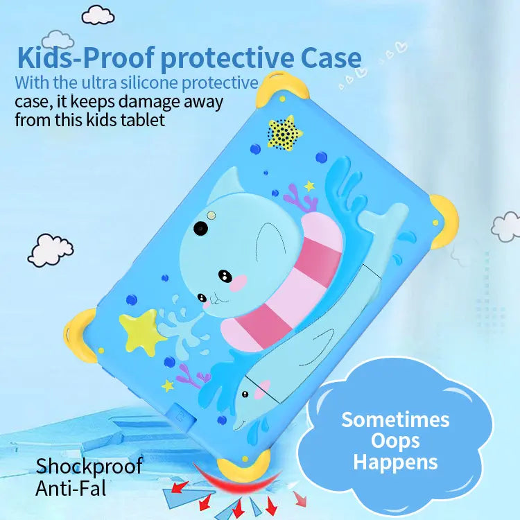 7-Inch Kids Tablet – Android 14 | 8GB RAM + 128GB ROM | Shockproof EVA Case | Dual Camera | Parental Control | 6000mAh Battery