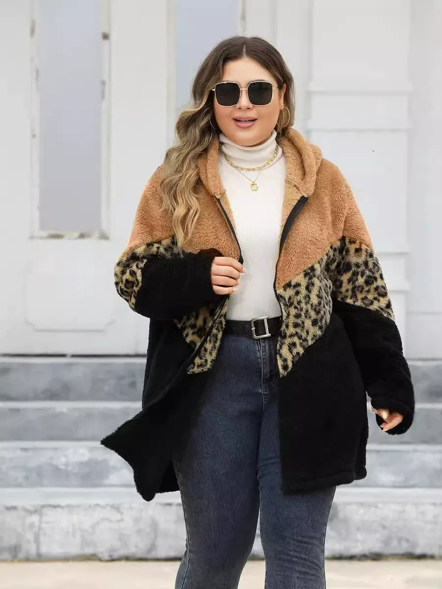 Winter-Special für übergroße Mode | Dreifarbig melierte  Kaschmir-Optik jacke
