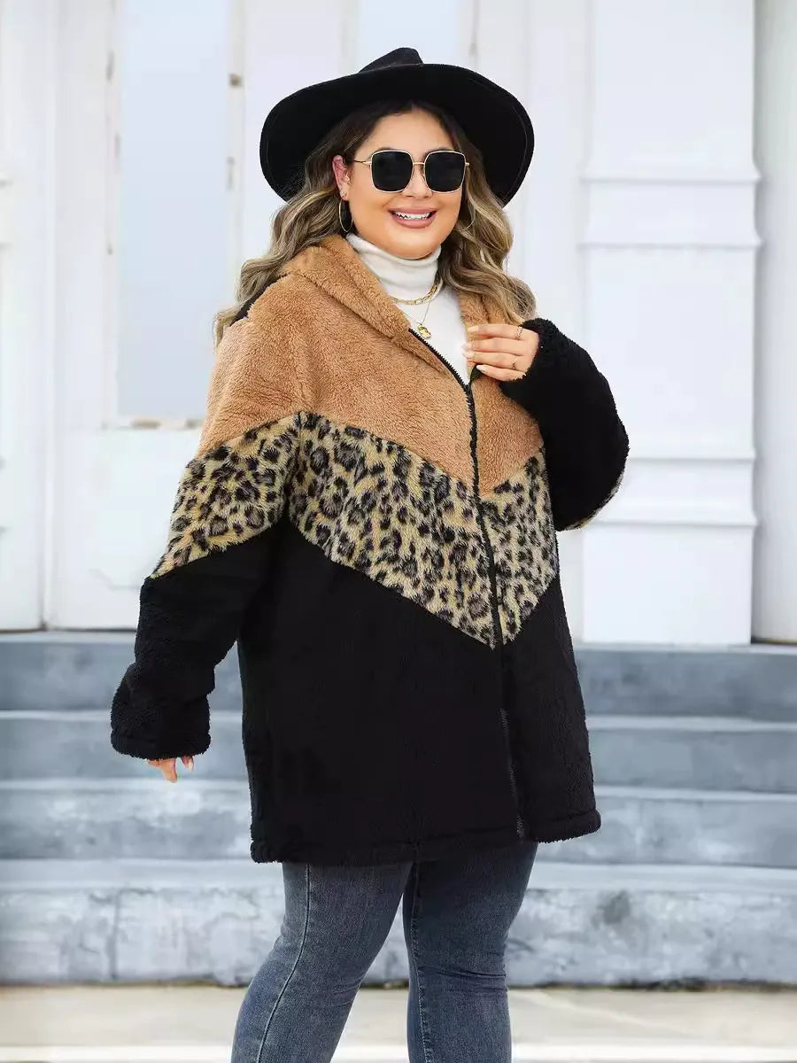 Winter-Special für übergroße Mode | Dreifarbig melierte  Kaschmir-Optik jacke
