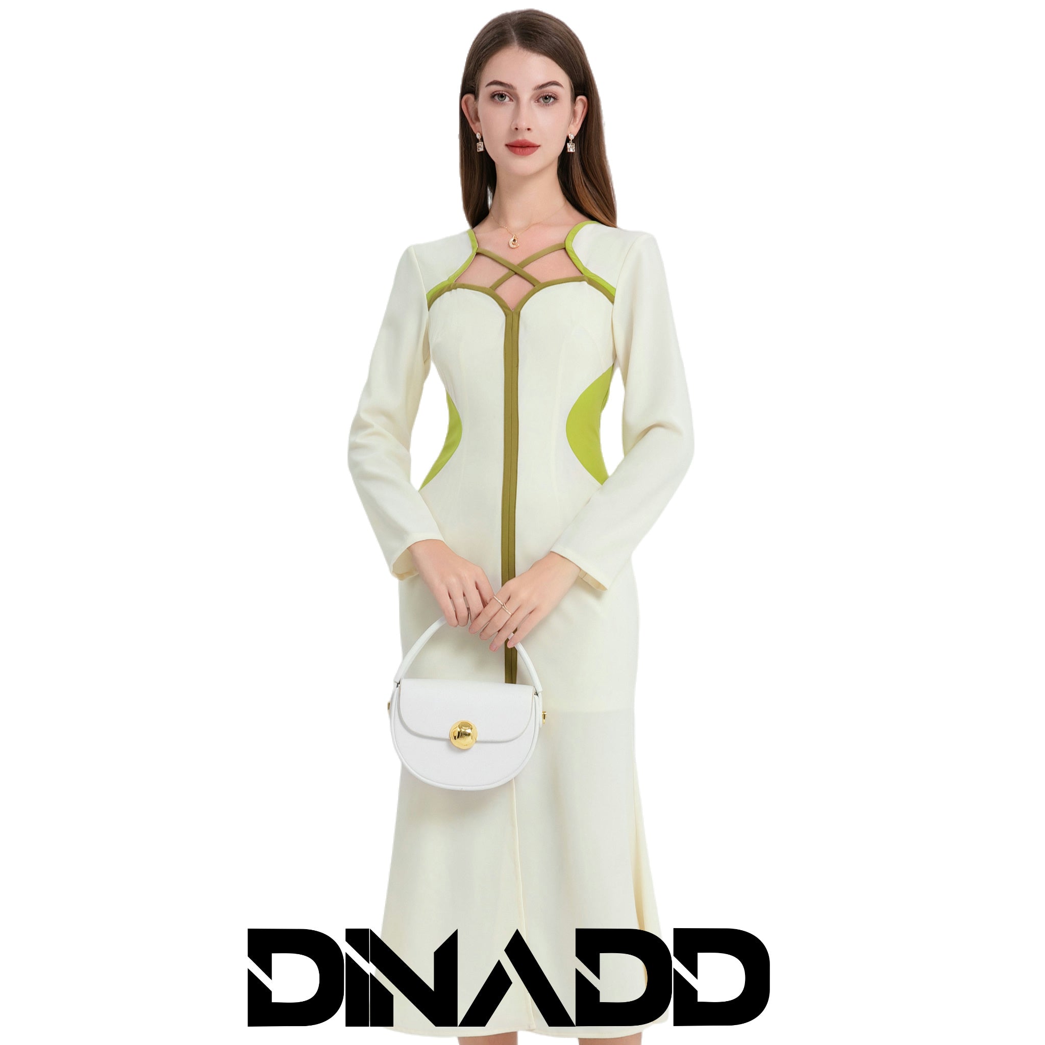 DINADD Taillenschlankes Meerjungfrauenkleid/Luxuskleid