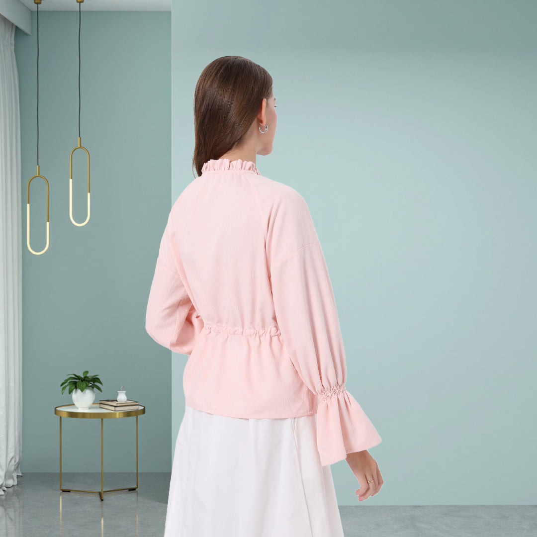 DINADD® Business Casual Hemd mit Rüschenkante & Fransen - Pendler-Komfort